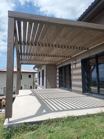 Extension pergola sur maison ossature bois - Barcelone
